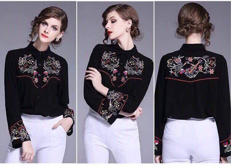 Carmen Korean Fashion Polo ( Embroidered Design ) 