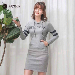 Leslie Korean Hoodie Dress ( New York ) 