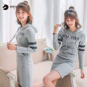 Leslie Korean Hoodie Dress ( New York ) 