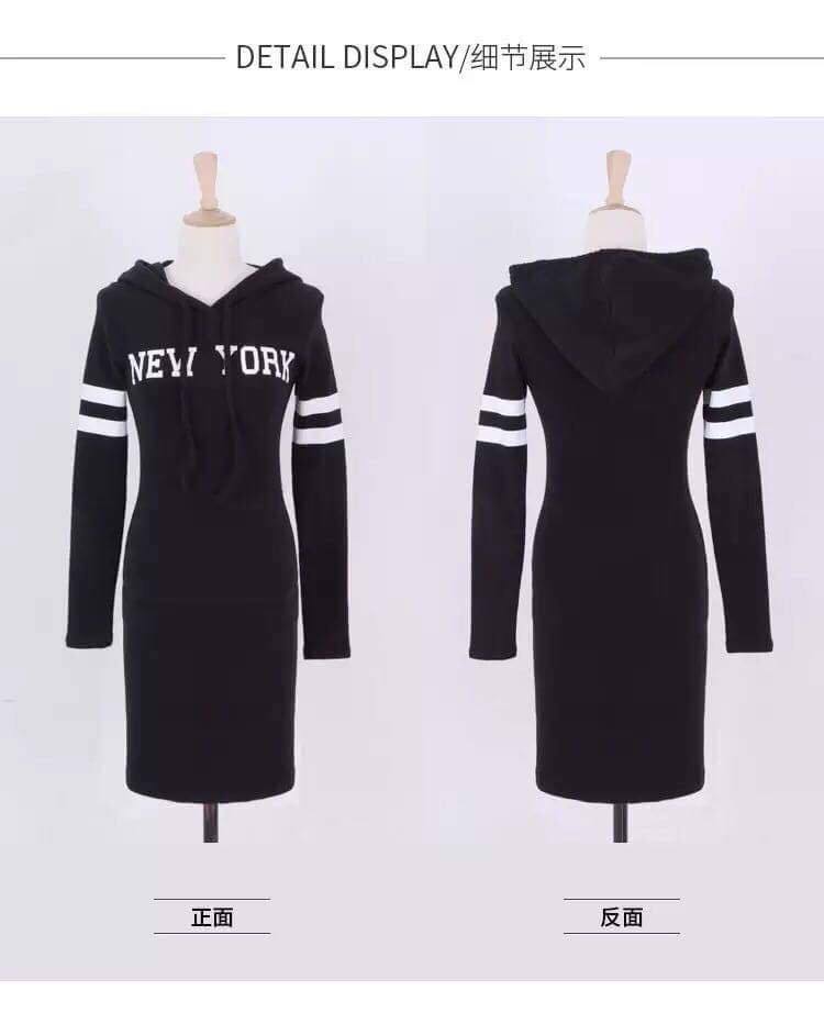 Leslie Korean Hoodie Dress ( New York ) 