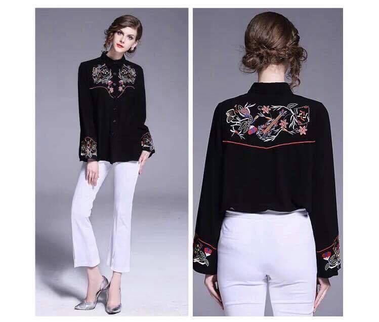 Carmen Korean Fashion Polo ( Embroidered Design ) 