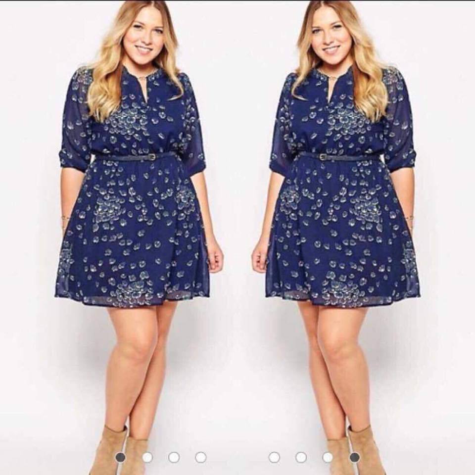 Jaffa U.s floral plus size dress ( with belt )