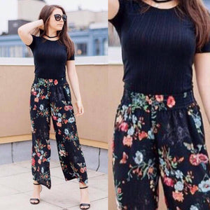 Dimples Terno（Top+ Floral Garter Pants）