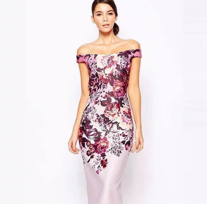 Gaia Pink Flora Bodycon Dress