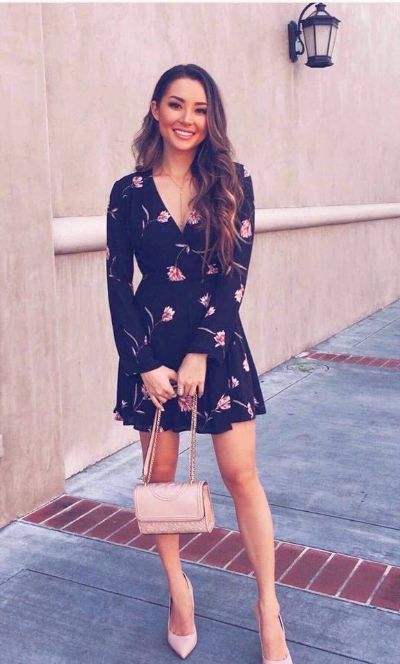 Caitlin US Floral Wrap Dress