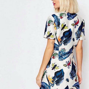 Plants & Insects Sleeve Dress