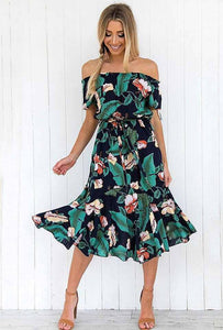 Princess Offshoulder Chiffon Dress