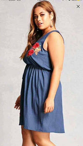 Sydney Embroidered denim dress