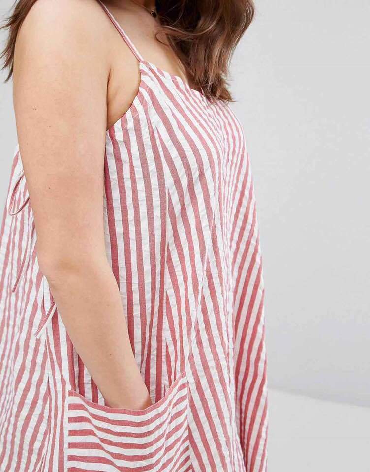 Jacy STRIPE X-BACK DRESS