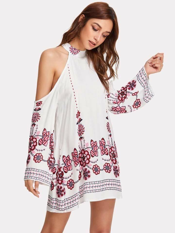 Inna Off Shoulder Cotton Dress