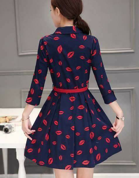 Lips Dress with Belt