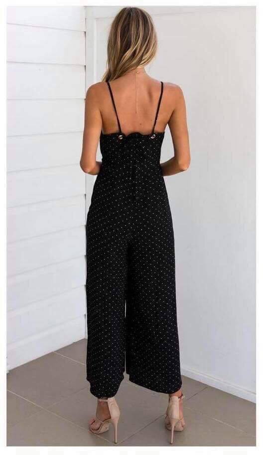 Samira U.s sleeveless jumpsuit ( polka )