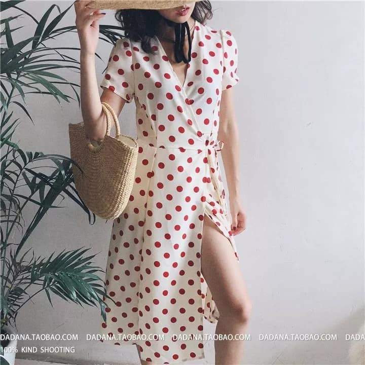 Gretchen Polka wrap dress