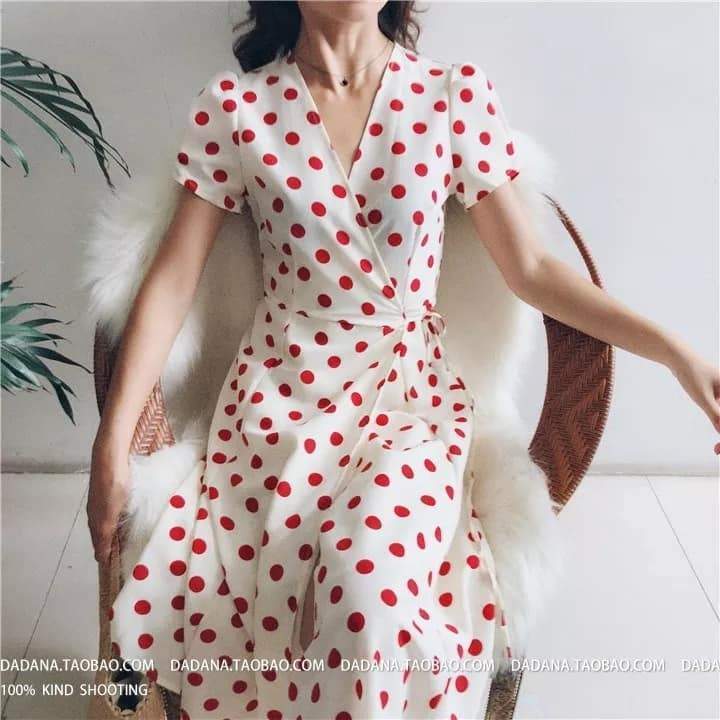 Gretchen Polka wrap dress